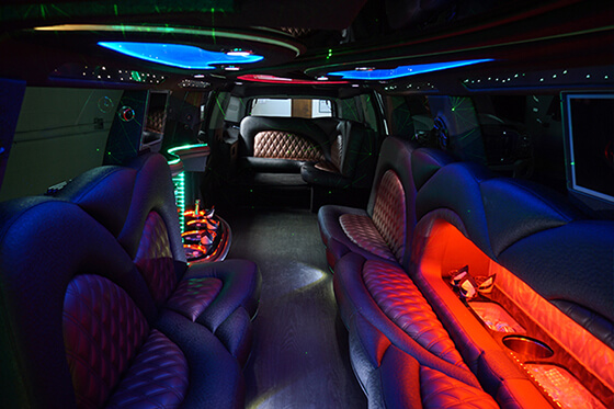 Limo rental with ample leather seats