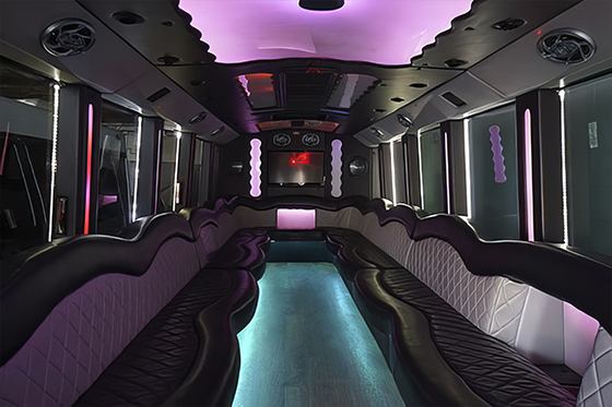 Party bus rental Royal Oak with tinted windows