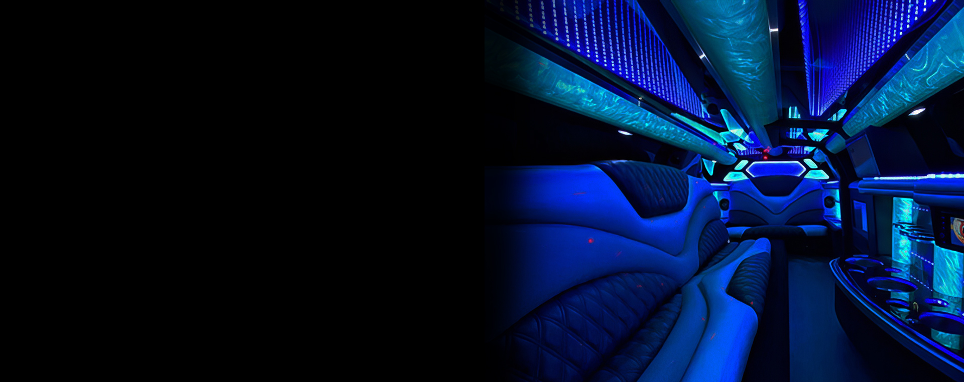 plush leather seating on a limo